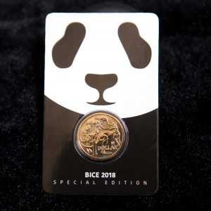 LOT22 2018年北京国际币展特殊版本1澳元-带熊猫私印